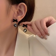 Korean Style Black Diamond Butterfly Earrings F146 Ear Clips