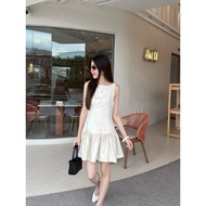 Hayeon Drop Dress mach151 Khaki With Bow Tie Detail At The Bottom