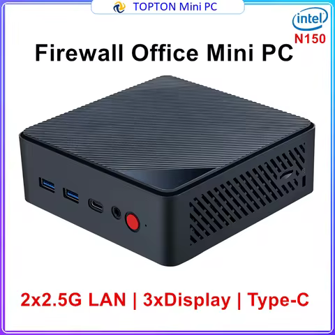 TOPTON NAS Mini PC Intel N150 8/16/32G 2* i226 2.5G LAN Office Desktop M.2 NVMe DDR5 Firewall Mini C
