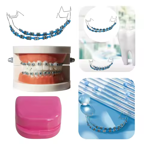 Temporary Tooth Decoration Dental Fake Braces with Ligature Ties Orthodontic Braces Practice Props f