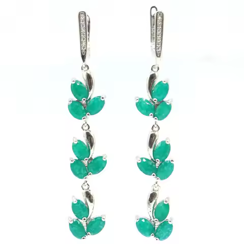 Buy 5 Get 1 Free 61x10mm Highly Recommend 9.5g Long Real Green Emerald Real Red Ruby Birthday Gift S