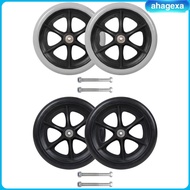 [Ahagexa] 2x Front Wheel, 8inch Wear Resistant Rollers for Wheelchairs Walkers Accessories