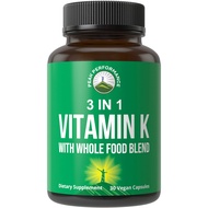 Vitamin K with Whole Food Blend of 25+ Vegetables and Fruits for Max Absorption. Vegan Capsules Supp