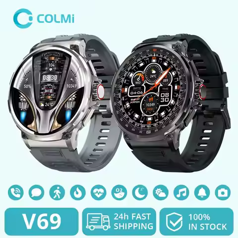 COLMI V69 1.85 Inch HD Bluetooth Call Smart Watch Men Sports Fitness Tracker Heart Monitor 710mAh Sm