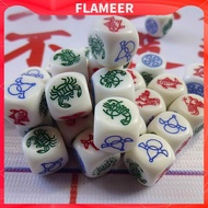 [FlameerMY] 10Pcs Acrylic D6 Round Corner Animal Dice Cube Toy Family Game Accessories