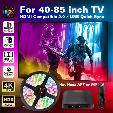 Ambient TV Backlight, TV Backlight LED Sync to Screen, WS2811 Led Strip Lights, One-Key Quick Sync G