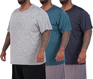 3 Pack: Men’s Big & Tall Tech Stretch Long-Sleeve & Short-Sleeve Dry-Fit T-Shirt (3XT-5XT)