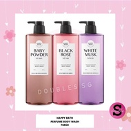 Happy Bath Moisture Perfume Body Wash 760g (Baby powder, White Musk, Black Rose)