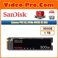 Sandisk Extreme PRO M.2 NVMe 500GB 3D SSD Read 3,400mbps / Write 2,500mbps SDSSDXPM2-500G-G25 5-Year s Local Warranty