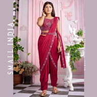 {**ส่งฟรี**} SMALL INDIA 🥻 Lycra Sequins Sarees ชุดสาหรี 🥻 Women Saree