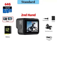 กล้องโกโปร9/10แอคชั่น GoPro มือถือ2nd วิดีโอ5K 20MP ภาพถ่ายกล้องกีฬาสีหน้าจอด้านหน้ามือสอง