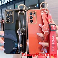 Casing OPPO Reno 6 4g oppo a16 oppo reno 6z 5g oppo reno6 z 5g phone case Softcase silicone shockproof Protector Cover new design wristband straps Lanyard for girls WDXGS01