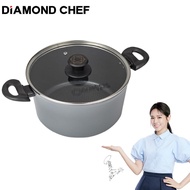 【DIAMOND CHEF】黑金石墨烯不沾雙耳湯鍋-24CM（含蓋）_廠商直送