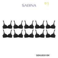 ( Set 10 ชิ้น ) SABINA BRALESS เสื้อชั้นในไม่มีโครง รุ่น Pretty Perfect รหัส SBXU8301 สีดำ