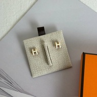 HERMES Mini pop H耳環 - 白玫瑰金