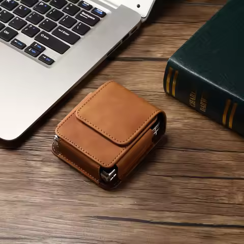Leather Belt Clip Case Men Waist Bag For Motorola Moto Razr 50 40 Ultra 2024 5G,Vivo X Tecno Phantom