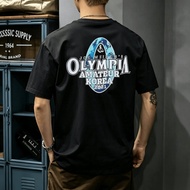 KEMEJA Available Shirt T-Shirt Overside Model White Short Sleeve T-Shirt Olympia Gym Motif, Fitness 