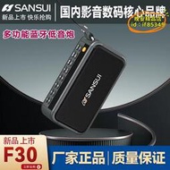 【樂淘】f30可攜式fm收音機插卡u盤錄音炫彩燈三喇叭大音量重低音炮