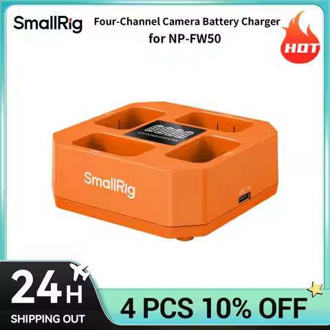 SmallRig Four-Channel Camera Battery Charger for Sony Alpha 7 II, A6100, A6400, ZV-E10 A7S II Camera