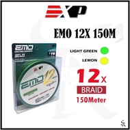 EXP EMO 12X 150m Casting Braided Fishing Line Ultra Sensitive Smooth Thin Strong PE Multifilament Du