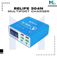 RELIFE RL 304N MULTIFUNCTIONAL 6 PORTS USB QC3.0 PD 45W DIGITAL DISPLAY FASTING CHARGING STATION MUL