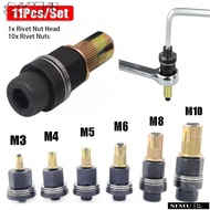 SIMULR 11Pcs/Set Hand Rivet Nut, Mandrel Staple For Rivet Nut Torch Manual Riveter Tool, with Rivet 