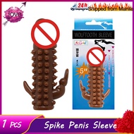 C  Brown Robust G Spot Spike Penis Sleeve with Bolitas for Men Spike G point 7/8 inches Cock Condoms