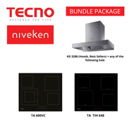 (HOOD + HOB) Tecno KD3288 / KD 3288 High Suction Chimney Cooker Hood with Free Hob Bundle Package