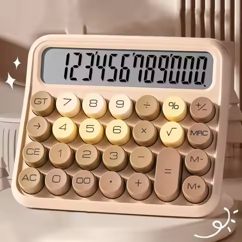 Mechanical Buttons Retro Typewriter Calculator Stationery Easy To Use Vintage Gradient Color Calcula