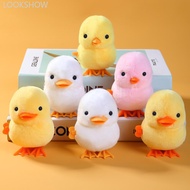 LOOKSHOW Plush Wind Up Chick Jumping Walking Hopping Cartoon Plush Chicken Clockwork Rabbit Walking 