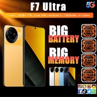 5G Phone F7 Ultra 16GB RAM 1TB ROM 7.3 Inch 108MP Camera Smartphone Original Ready Stock COD