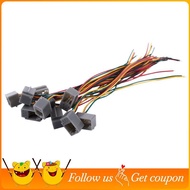 10 Pcs 616E 4P4C RJ9 Female Telephone Connector Adapter w 4 Wires 8cm