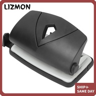 LIZMON 2 Hole Puncher, 2 Hole Black Hole Slot Puncher, Durable Practical with Positioning Ruler Stab