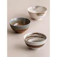 日本進口美濃燒飯碗日式復古手繪家用陶瓷6.5英寸大容量拉面碗