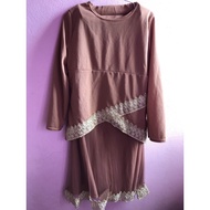 Baju Kurung Moden Pink Preloved