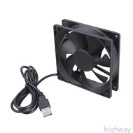 Hi 90x90x25mm USB Cooling Fan 5V  Airflow Quiet Operation for PC Electronics