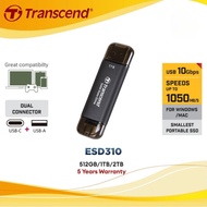 Ssd Transcend ESD310C 512GB 1TB SSD External Portable USB A - TYPE C