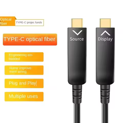 USB 3.2 Gen 2 10Gbps Type C Active Optical Fast Charging Fiber Cable for iPhone Camera Oculus Link Q