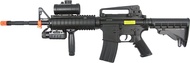 Double Eagle m83a2 m16 Electric Airsoft Gun Full auto fps-250 w/Flashlight, foregrip, red dot Scope,