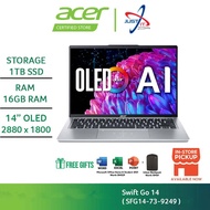 ACER Swift Go 14 SFG14-73-9249 Laptop (U9-185H 16GDR5 1TBSSD/14" WQXGA+ OLED/Win11H/Office OPI)