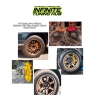 AP RACING 6Pot 355mm for Toyota Hilux Vigo/Revo Minimum Rim Size Require 18inch Full Set Caliper Wit