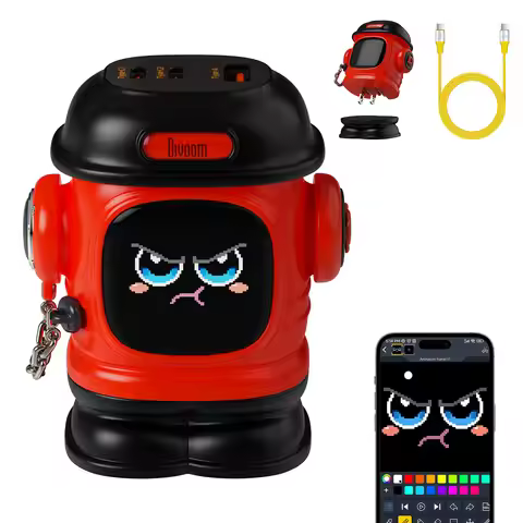 Divoom Dipow 65W GaN Charger Desktop Laptop Fast Charger 3 in 1 Adapter For iPhone16 15 14 Pro Max P