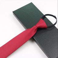 Simple Zipper Tie Fashionable Men Lazy Tie High-End Solid Color Neck Tie Tali Leher Lelaki 领带