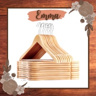 [🇲🇾Ready Stock] EMMA Nordic Wood Hanger Large 10pcs Set High Quality Penyangkut Baju Kayu Boutique W