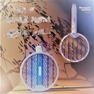 USB電擊充電滅蚊拍 折疊電蚊拍滅蚊燈二合一自動誘蚊拍electric fly swatter flashlight electric fly swatter bat fly swatter mosq