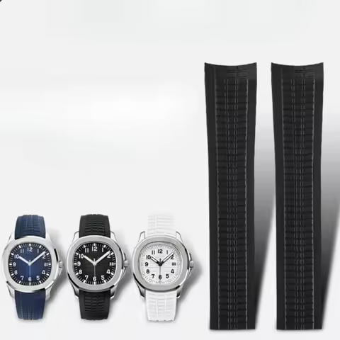 For Replace Original Patek Philippe Grenade Rubber Watchbands Men Aquanaut 5167/5164 Pp Curved Soft 