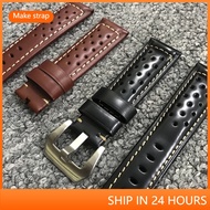 Universal Vintage Genuine Panerai Leather Wrist Watch Band Strap For PAM DW &amp;Fossil  22 24mm