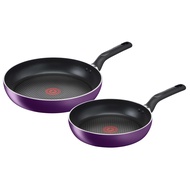 Tefal Violet IH Induction Titanium Nonstick Frying Pan 2P (21cm + 28cm) Dishwasher Oven Safe No PFOA Thermo-Spot Heat Indicator