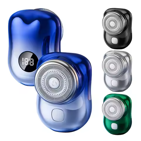 Mini Electric Travel Shaver For Men Pocket Size Washable Rechargeable Portable Painless Cordless Tri