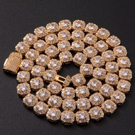 GOLD STAR 9mm Square Necklace Iced Out CZ For Women And Men's Hip Hop Jewelry Gold Silver Color